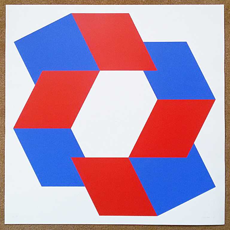 Bob Bonies - Geometrische compositie, zeefdruk kopen? Bied vanaf 1!