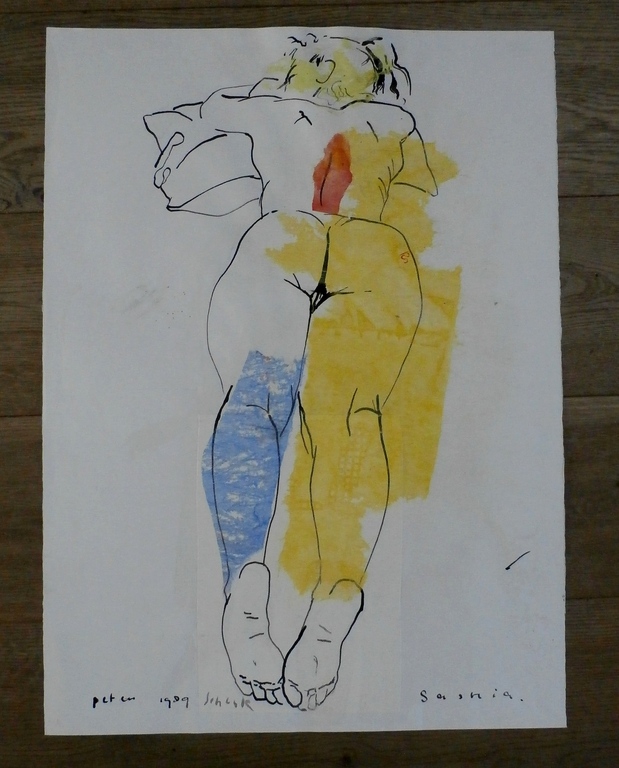 Peter Schenk - gemengde techniek op papier - 1989 kopen? Bied vanaf 185!