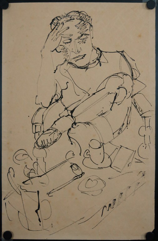 Frans Storm: Tekening (stift), Man kopen? Bied vanaf 1!