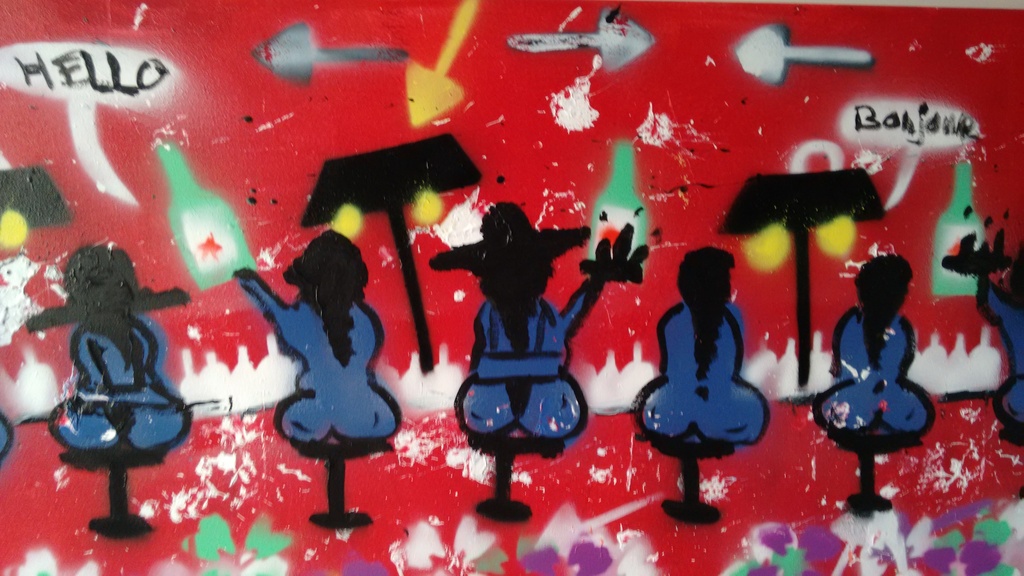 Espen Greger Hagen schilderij, bar ladies, 150 x 50 cm kopen? Bied vanaf 290!