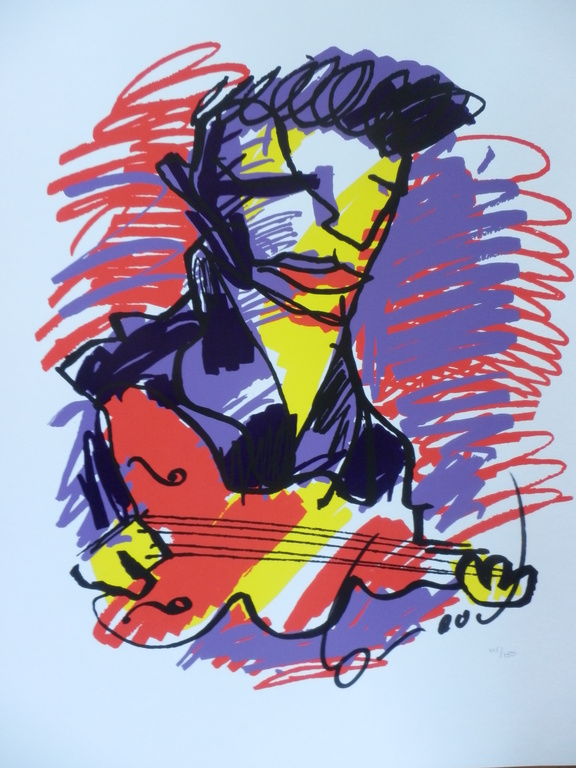 HERMAN BROOD, Gelimiteerde en HANDGESIGNEERDE Zeefdruk  ELVIS verkocht voor € 141!