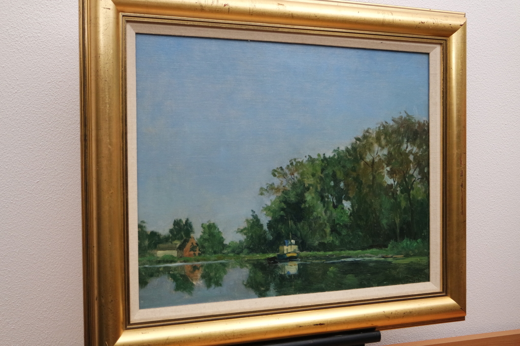 Bart Peizel - olieverf op doek - landschap bij Uithoorn - gesigneerd r. onder kopen? Bied vanaf 370!