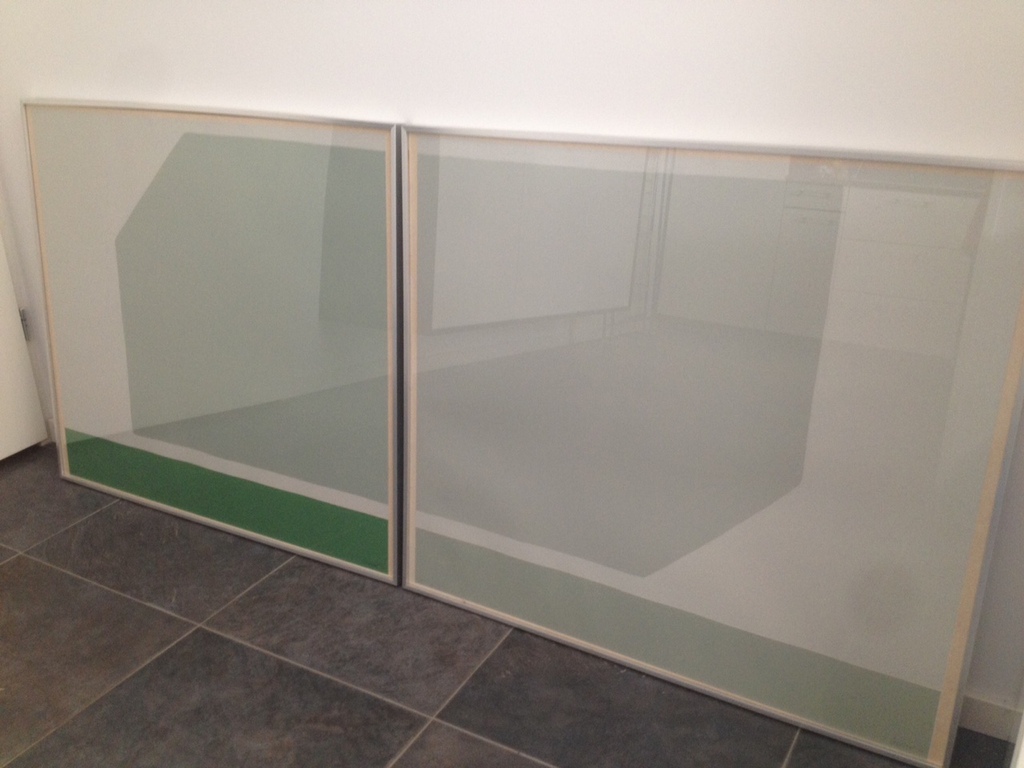 Hans Landsaat: zeefdruk 2x, landschap verkocht voor € 50!