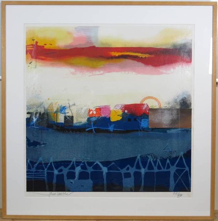 Theo Koster, gemengde techniek in lijst, zonder titel verkocht voor € 60!