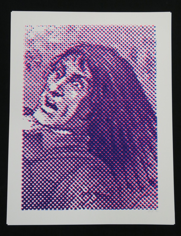 Lot met 15 werken van: Hester Oerlemans, Zeefdruk, Rose/Paarse man kopen? Bied vanaf 10!