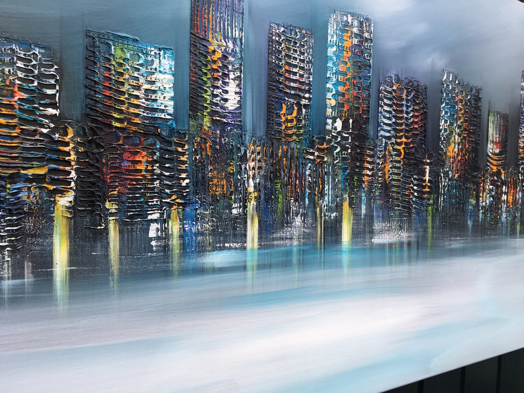 Gena - Skyline - Acrylverf op doek  kopen? Bied vanaf 315!