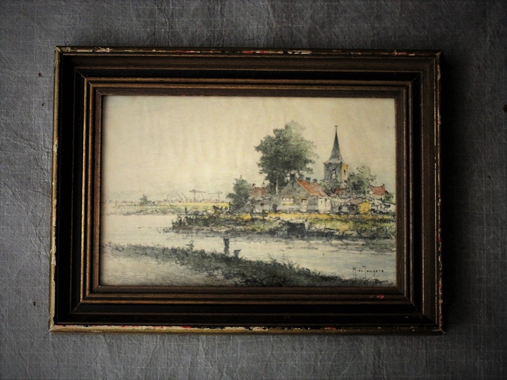 Impress. Aquarel van Rotterdammer Marius Drulman (1912-1977) Kortenhoef ?  kopen? Bied vanaf 1!