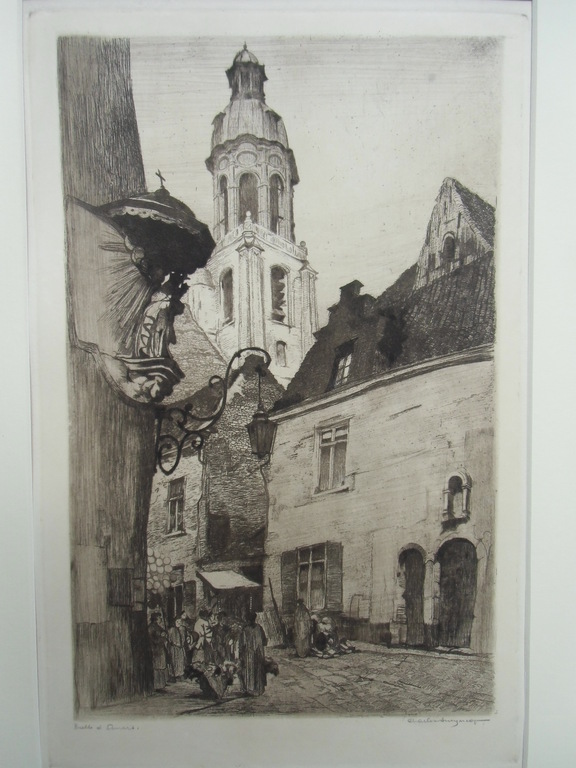 STADSBEELD ANTWERPEN  //  ETS VAN CHARLES SWYNCOP( 1895 - 1970) verkocht voor € 46!
