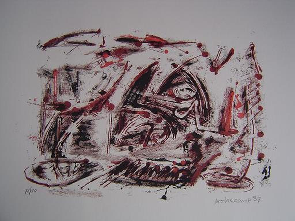 Originle Litho Theo Wolvecamp 1987, Mooie Kleine Oplage !!! verkocht voor € 195!