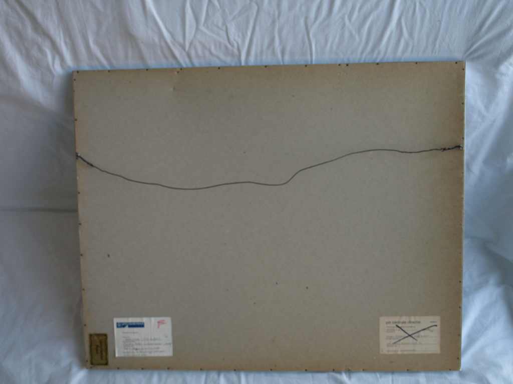 Pieter Holstein : Ingekleurde ets – Wat doet vader? – ingelijst – ca 1975 kopen? Bied vanaf 1!