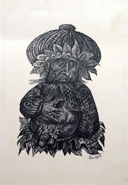 Lou Strik houtgravure z.t., uit 70-er jaren kopen? Bied vanaf 5!