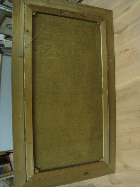 levensgroot olieverf "Wittebroodsweken" van vermaard Haags graficus Jan Giessen  kopen? Bied vanaf 1!