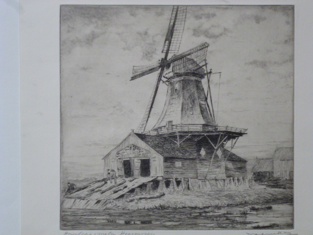 Johan Hemkes - ets - Houtzaagmolen Heerenveen kopen? Bied vanaf 65!
