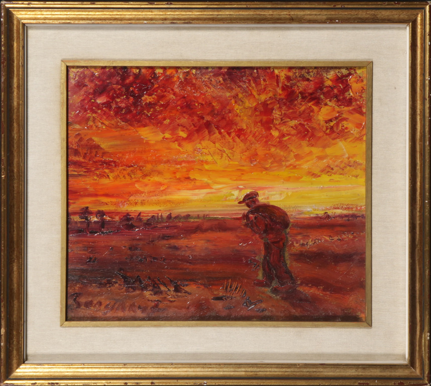 Bram Bogart: Olieverf op board, Z.T. - Ingelijst verkocht voor € 1000!