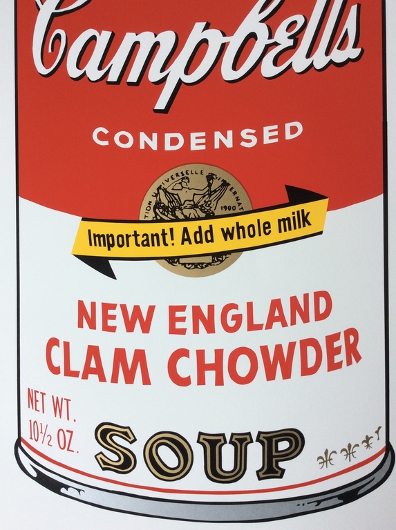 Andy Warhol: Met de hand gezeefd druk, Campbell's Oyster Soup II kopen? Bied vanaf 100!