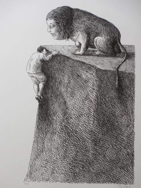 Roland Topor, En tête, Litho 1978 verkocht voor € 55!