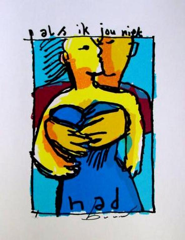 HERMAN BROOD, grote gelimiteerde en handgesign. zeefdruk 'Als ik jou niet had' verkocht voor € 175!