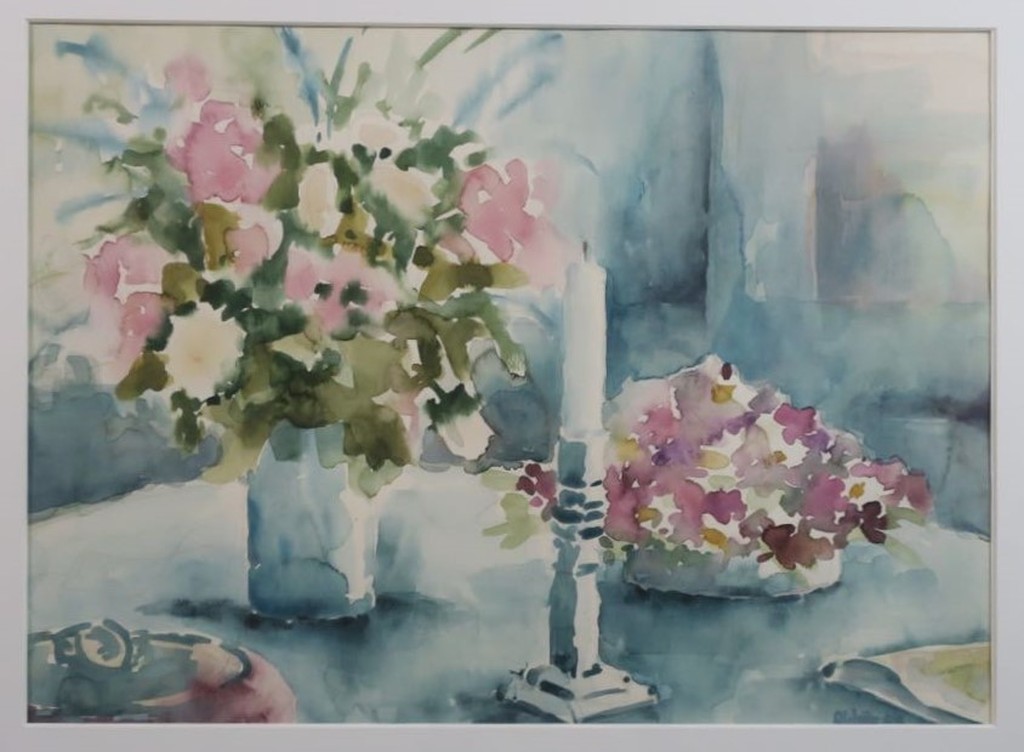 Anneke Witte: Aquarel, Bloemstilleven I - Ingelijst kopen? Bied vanaf 1!