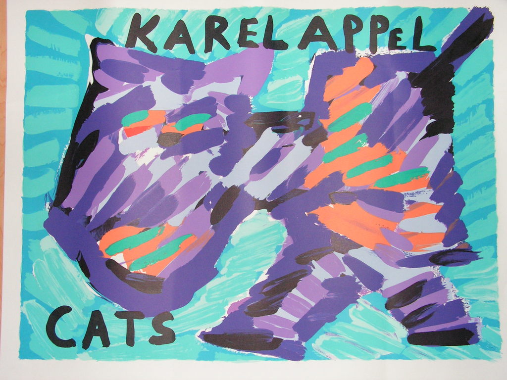 KAREL APPEL Litho  CATS  uit 1978. verkocht voor € 41!