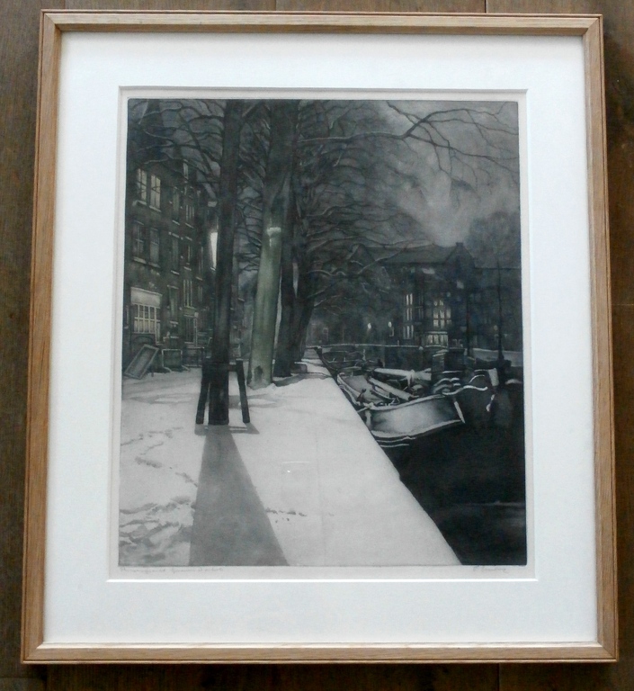 Frans everbag - Ets: Prinsengracht (Amsterdam) in de winter - 1931 kopen? Bied vanaf 399!