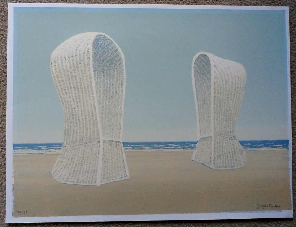 Jurjen Fontein - Zeefdruk: Strandstoelen  kopen? Bied vanaf 40!
