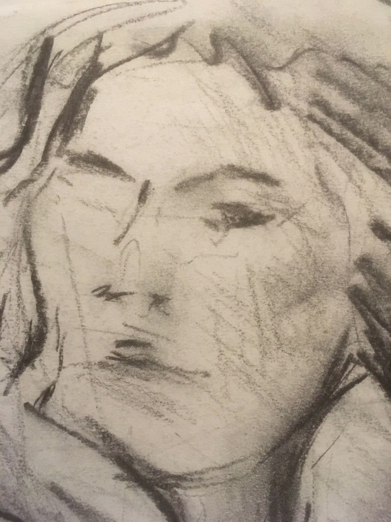 Onbekende Kunstenaar - Tekening Houtskool - Zittend Naakt kopen? Bied vanaf 1!