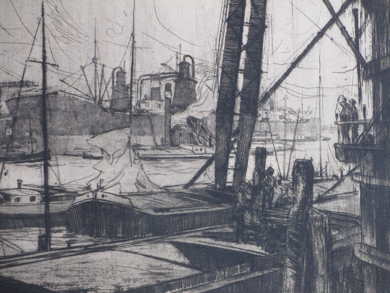 Gerrit van Duffelen, Rotterdamse haven, Ets 1924 kopen? Bied vanaf 50!