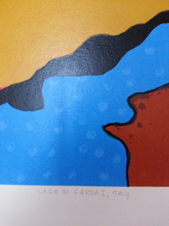 Ronald Boonacker: Zeefdruk op papier , " Lago di Garda I, Italy" kopen? Bied vanaf 50!