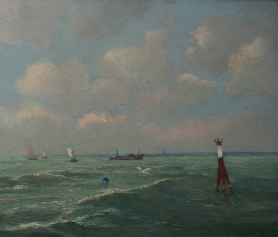 Henk Dekker (1897-1974)  - Olieverf op doek - boten op de Zuiderzee - gesigneerd kopen? Bied vanaf 250!
