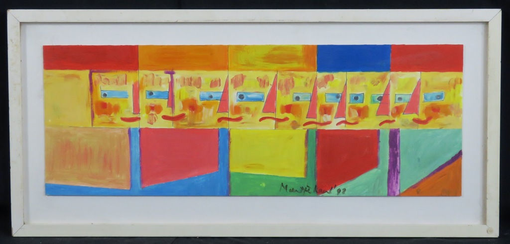 Meertje Kaal: Olieverf op papier, Zonder titel - Ingelijst kopen? Bied vanaf 1!