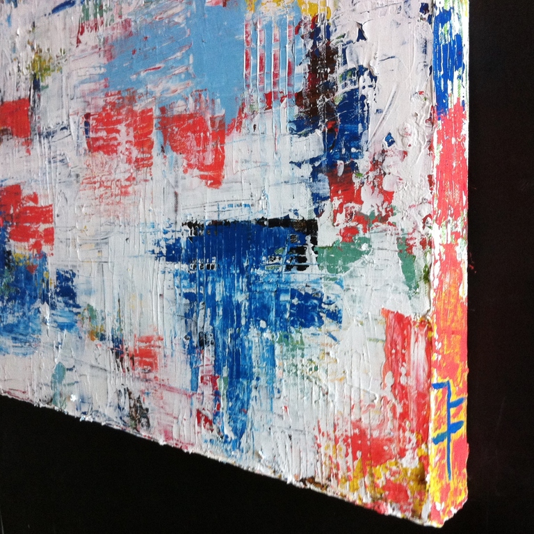 "Tombe La Neige #02 " John Foppen -Mix oliev./acrylverf-3D Canvas- Gesign.-Unica kopen? Bied vanaf 149!