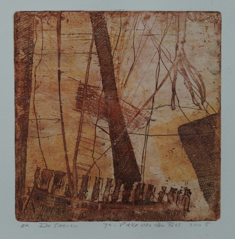 Jan Pieter van den Bos - gesigneerde ets - 2005 kopen? Bied vanaf 1!