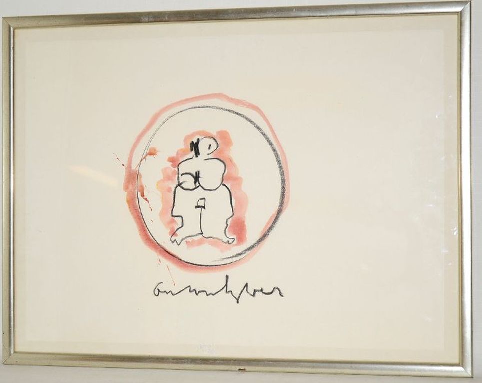 Anton Heijboer: Originele aquarel/pastel. Vrouw figuur verkocht voor € 200!