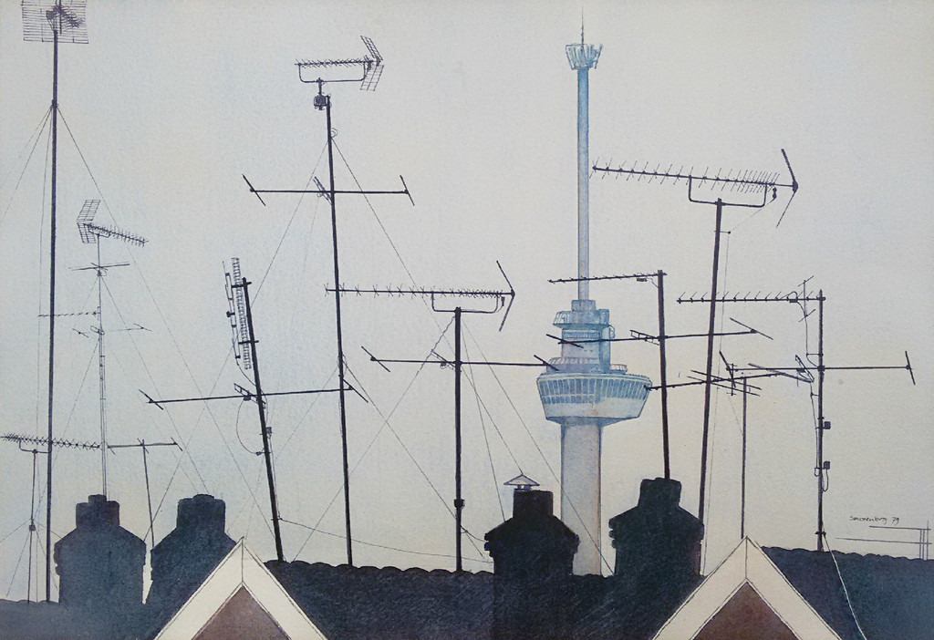 Willem Smorenburg - Uitzicht vanuit atelier, aquarel kopen? Bied vanaf 75!