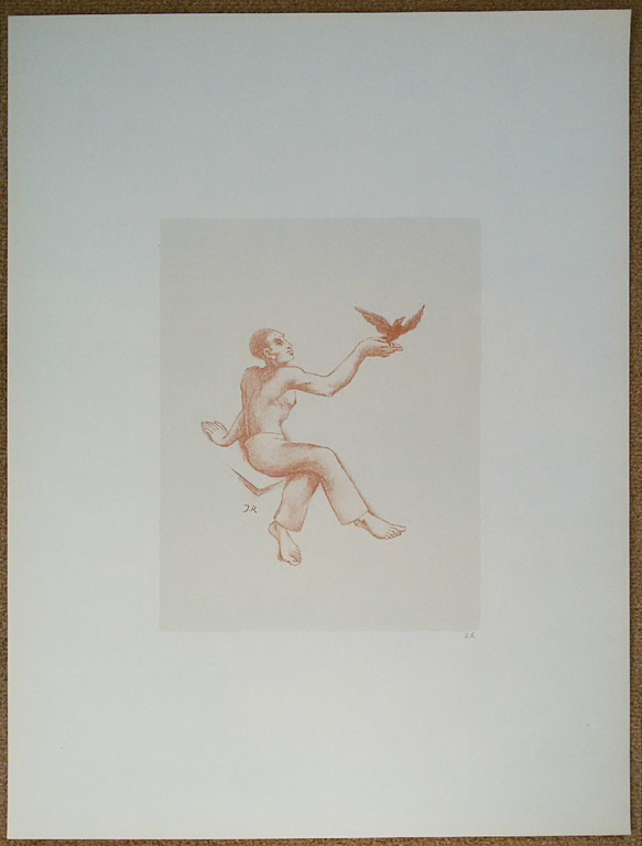 John Raedecker - Man met vogel, handgesigneerde litho kopen? Bied vanaf 10!