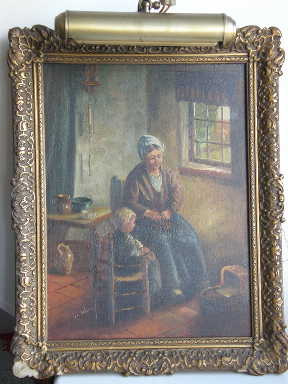 Olieverf, onduidelijk gesigneerd kopen? Bied vanaf 1!