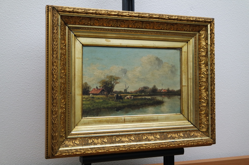 Adriaan Marinus Geijp (1855-1926) - landschap met koeien - olieverf op paneel kopen? Bied vanaf 299!