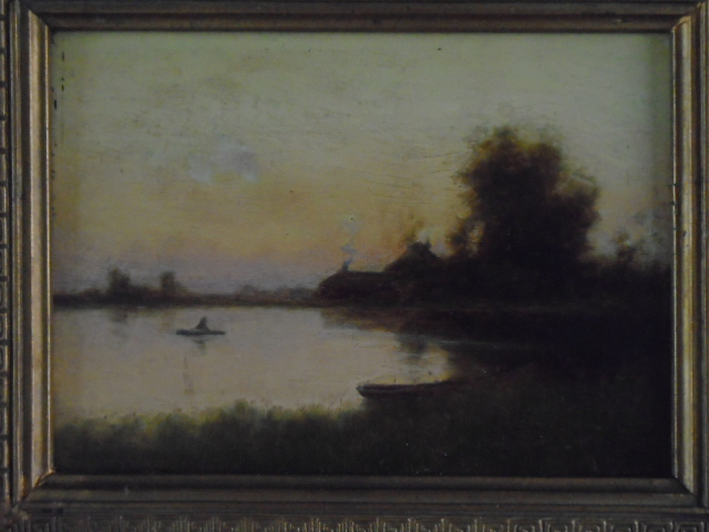 Leonard Ochtman - olieverf - Landschap bij ondergaande zon kopen? Bied vanaf 1250!