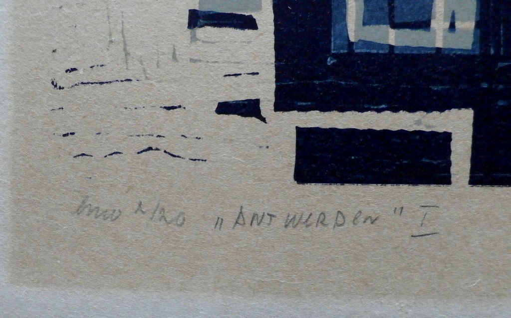 Akke Sins - houtsnede - Antwerpen I - 1975 kopen? Bied vanaf 60!