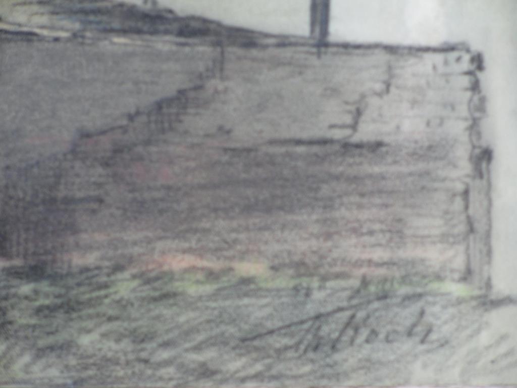 Theodor Koch, Crayon- krijttekening, Veere kopen? Bied vanaf 40!