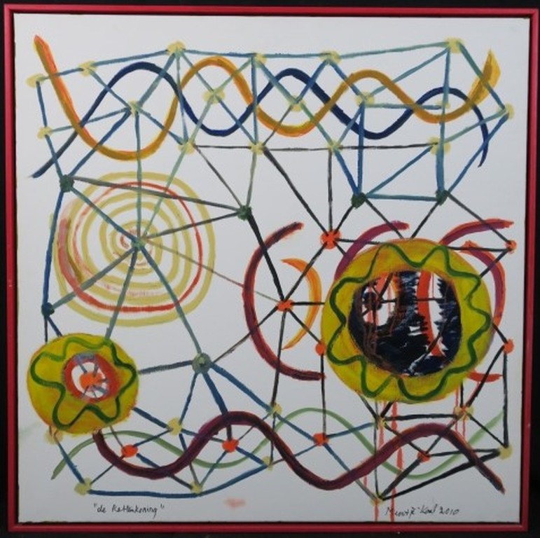 Meertje Kaal: Acryl en Olieverf op doek, De Rattenkoning - Ingelijst (groot) kopen? Bied vanaf 50!