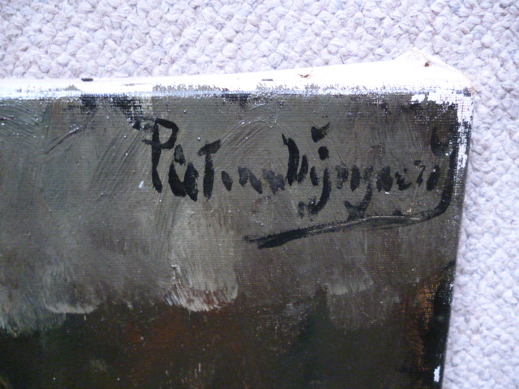 Piet van Wijngaerdt - olieverf - Kaartspelende boeren (Heeze) kopen? Bied vanaf 795!