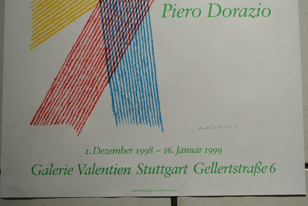 PIERO DORAZIO -Trigon- Handgesigneerd affiche. 1998. Beperkte oplage. kopen? Bied vanaf 87!