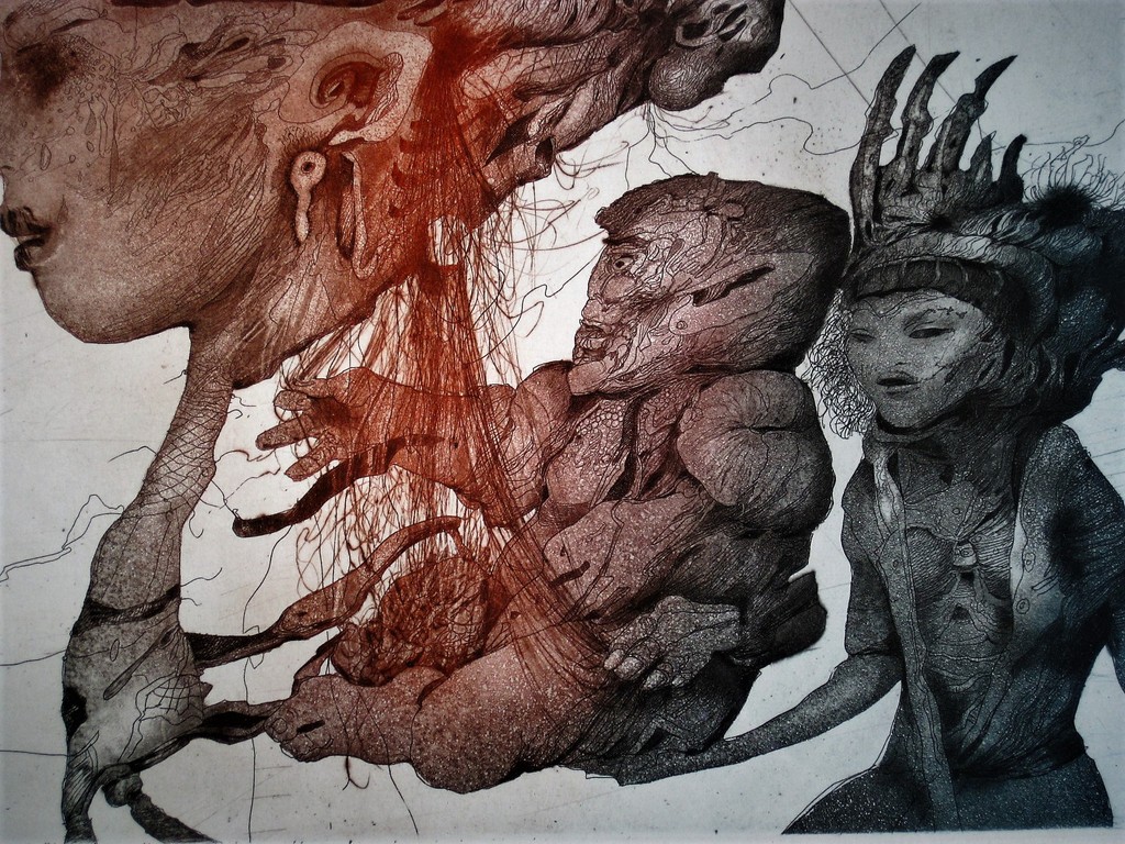 Meesterlijk Grafisch werk van de Tsjechisch surrealist Karel Demel (1942) kopen? Bied vanaf 1!