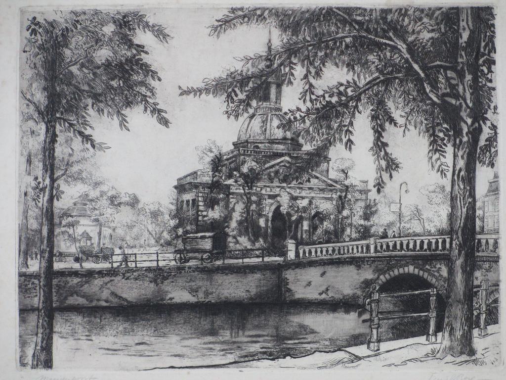 Freek van den Berg, Muiderpoort Amsterdam, Ets sold for € 60!