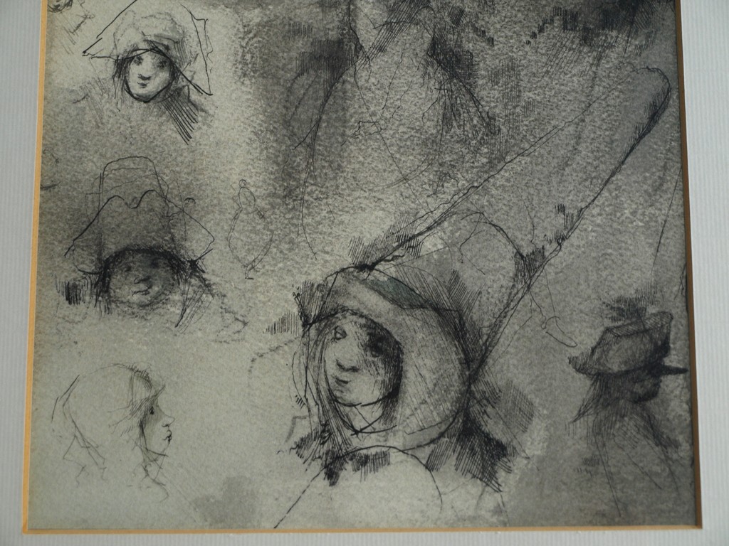 William D. Kuik / Dirkje Kuik : Tekening gewassen inkt - ingelijst – ca 1963 kopen? Bied vanaf 125!