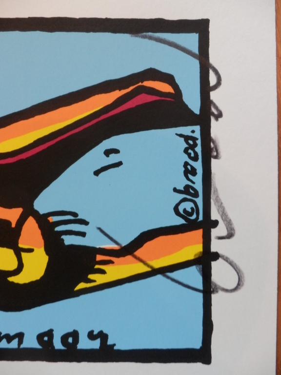 HERMAN BROOD, Gelimiteerde en HANDGESIGNEERDE Zeefdruk  SPOELT U MAAR kopen? Bied vanaf 65!