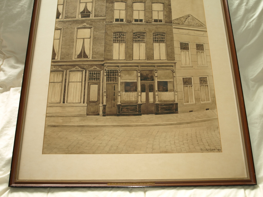 Frans Everbag : Sepia-aquarel – ’s-Hertogenbosch Schoofstraat – Gesigneerd-1939  kopen? Bied vanaf 1!