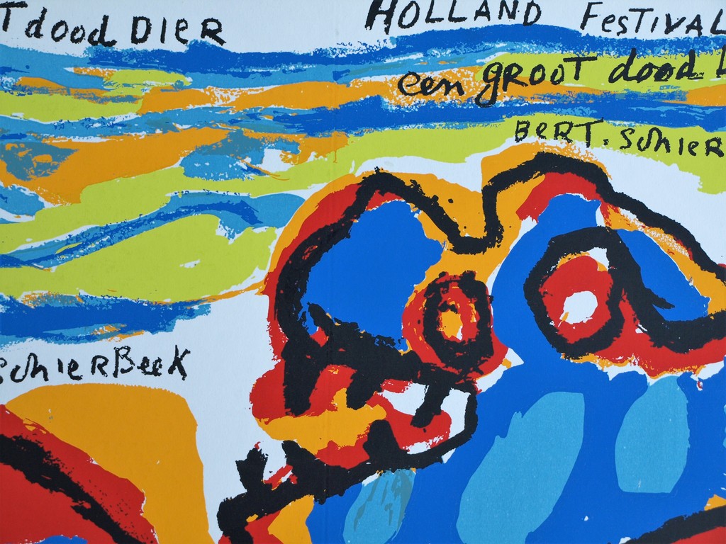 Karel Appel : Zeefdruk , Een groot dood Dier – Holland Festival 1963  kopen? Bied vanaf 1!