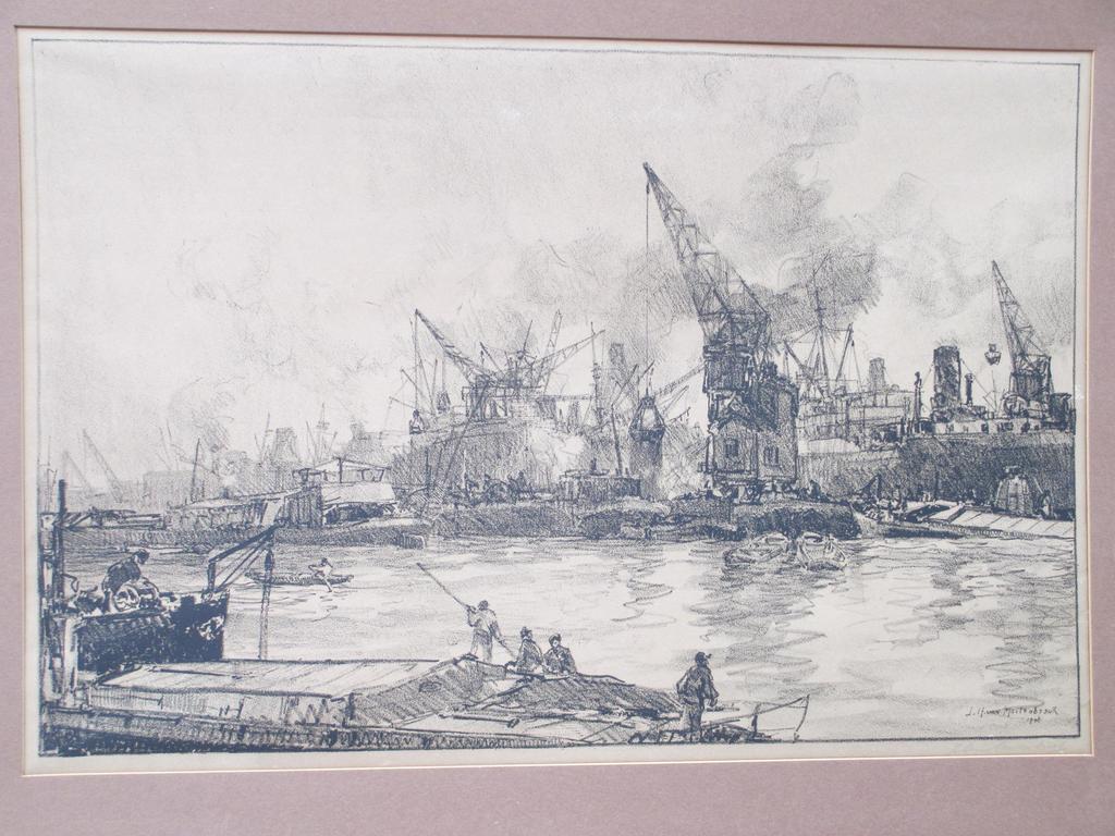 Johan H.van Mastenbroek, Rotterdams havengezicht, Litho 1906 kopen? Bied vanaf 70!